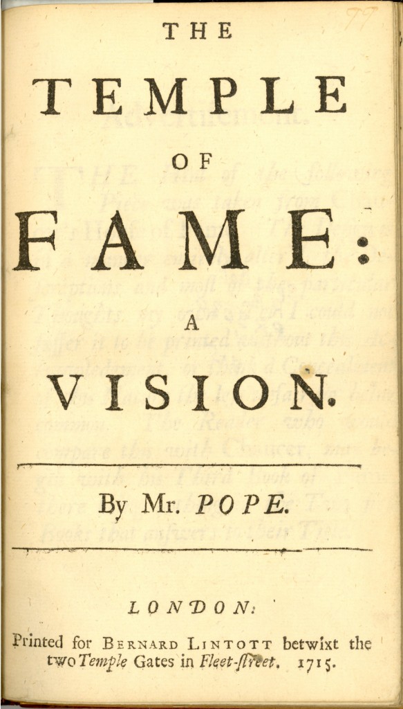 Alexander Pope-Temple of Fame