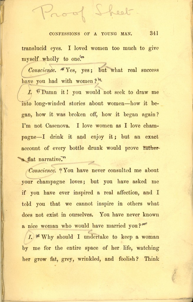 George Moore Proof Sheet-Confessions of a Young Man