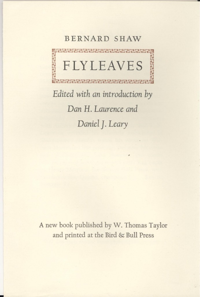 George Bernard Shaw-flyleaves