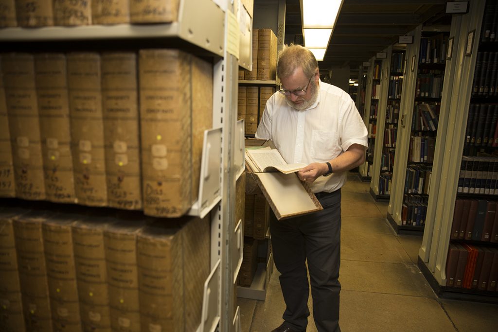 mike in the classics stacks