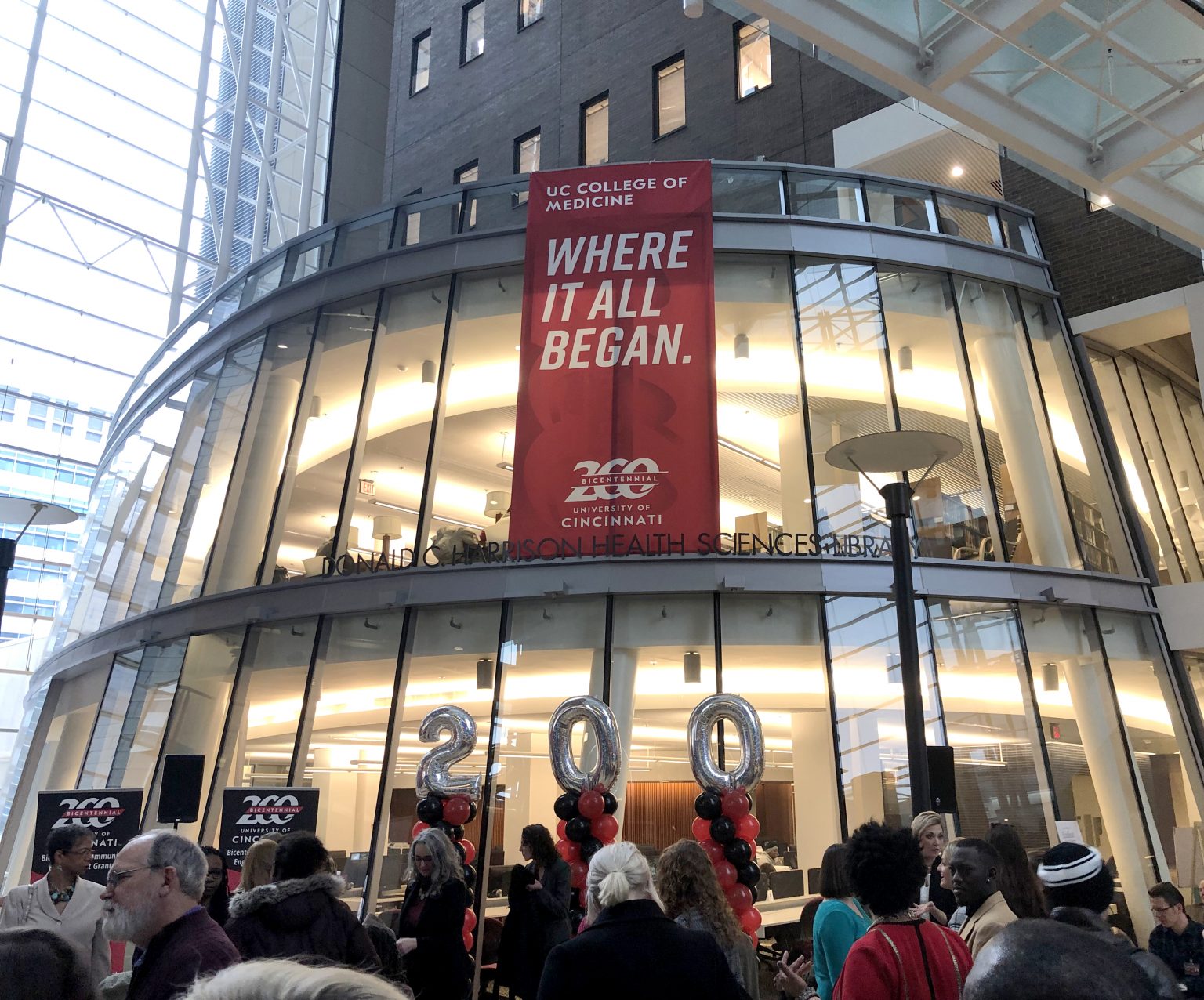 bicentennial celebration in front of the Health Sciences Library