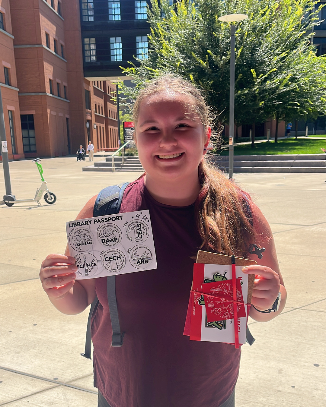 student with passport