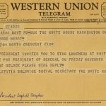 A Western Union telegram inviting Berry to the White House