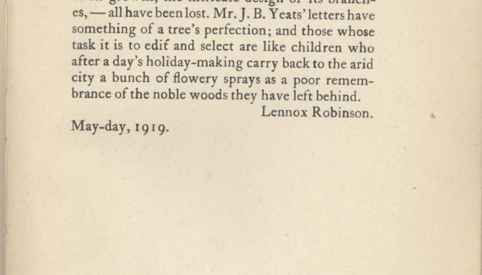 Lenox Robinson-Letters to JB Yeats Intro Galleries