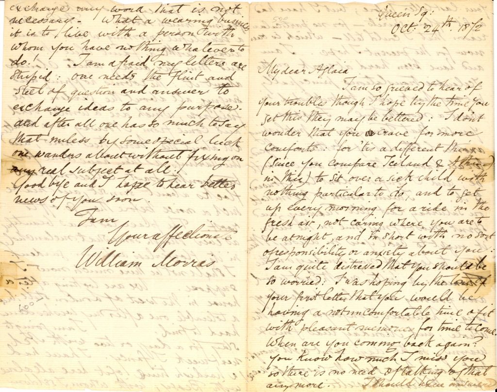 First and Last pages of a letter to Aglaia Coronio