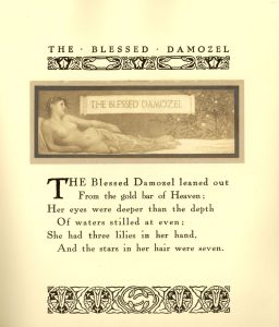 Image of a page of the poem with an image of a naked woman in the center