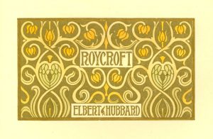A printers mark with the words "Roycroft" and "Elbert Hubbard"