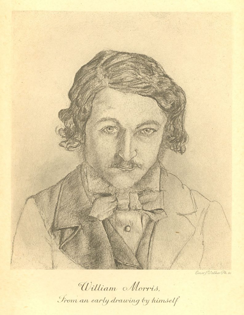 A self-portrait of Morris in his 20's.