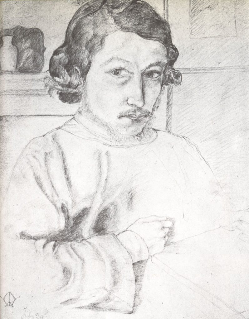 A self portrait of Morris at 22 years old.
