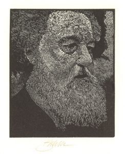 Portrait of Morris by Moser showing Morris with a long beard