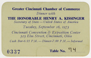 Invitation to Dinner with Kissinger