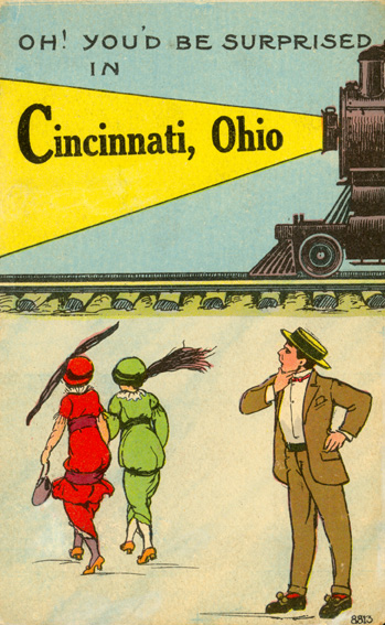 Postcard with train