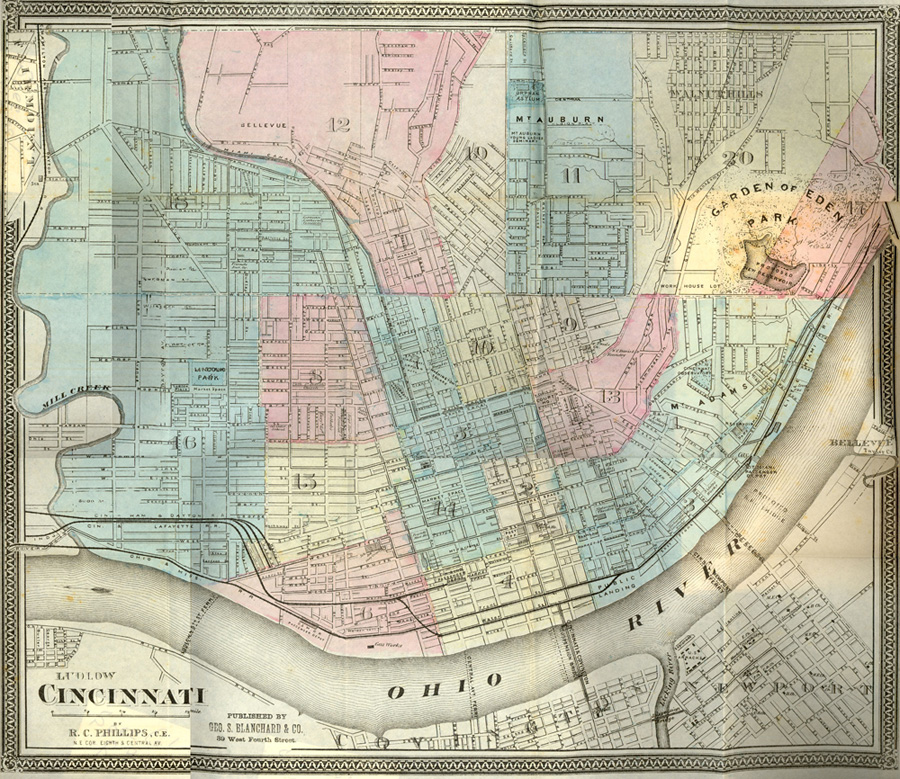 Map of Cincinnati, 1869