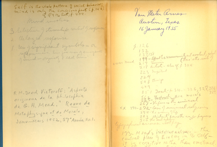 Manuscript Endpaper with notes