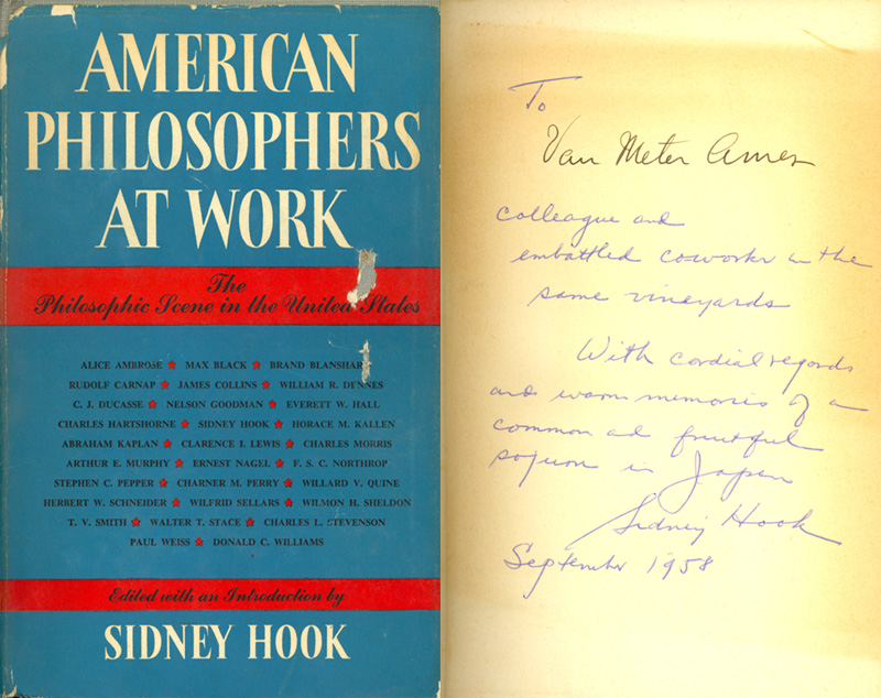 Cover and inscription of American Philosophers at Work