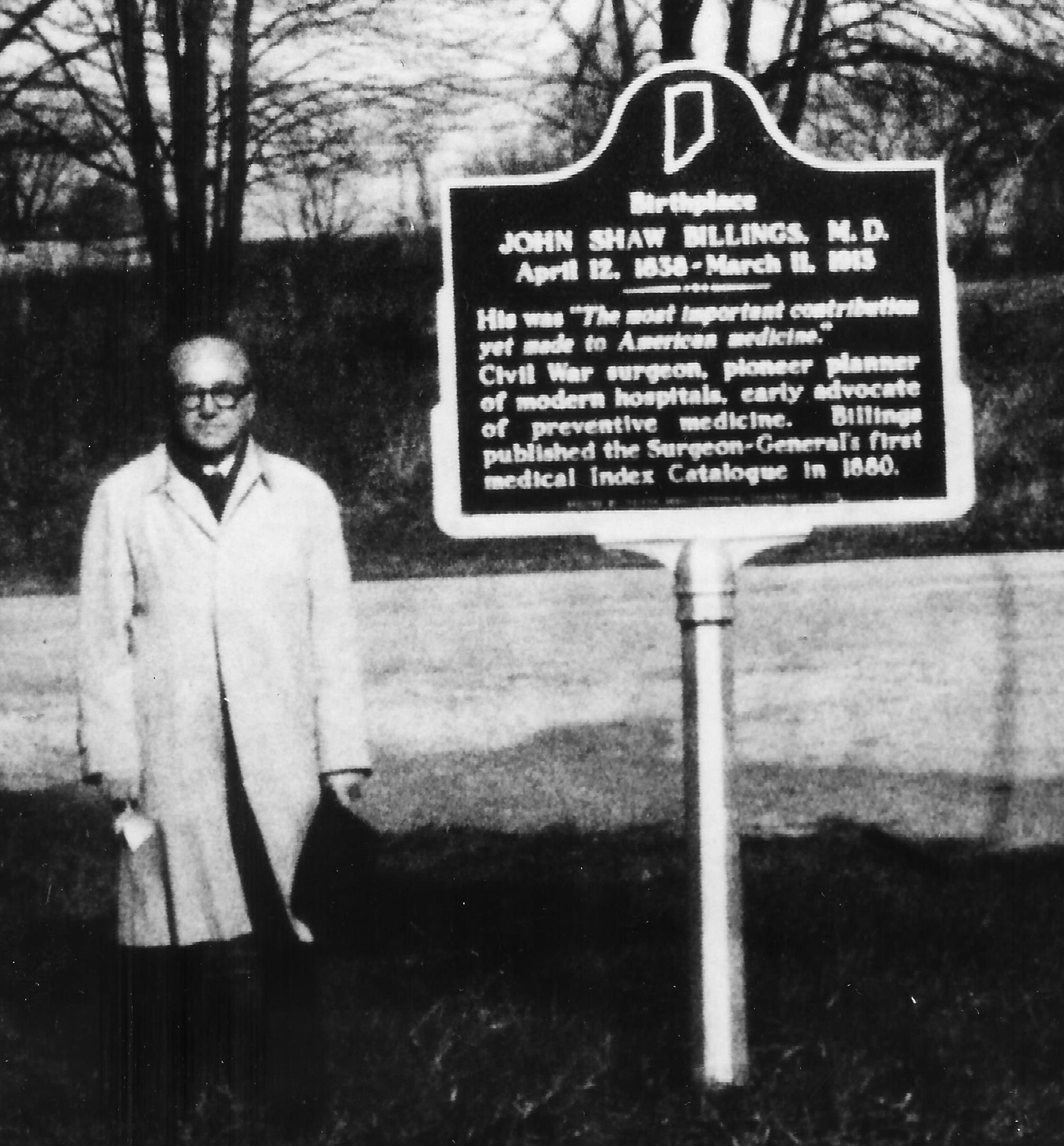 Dr. Cecil Striker at Billings Historical Marker Oct. 16 1968 Allensville Indiana Rd. 250 001