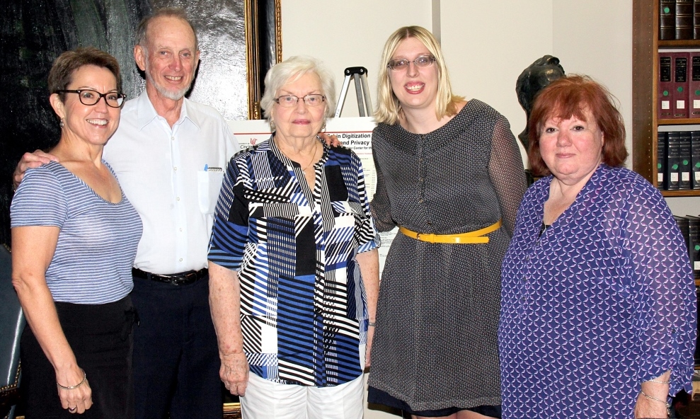 From left to right: Susanne Carney, Dr. Charles Rich, Frances Clare, Veronica Buchanan, Doris Haag