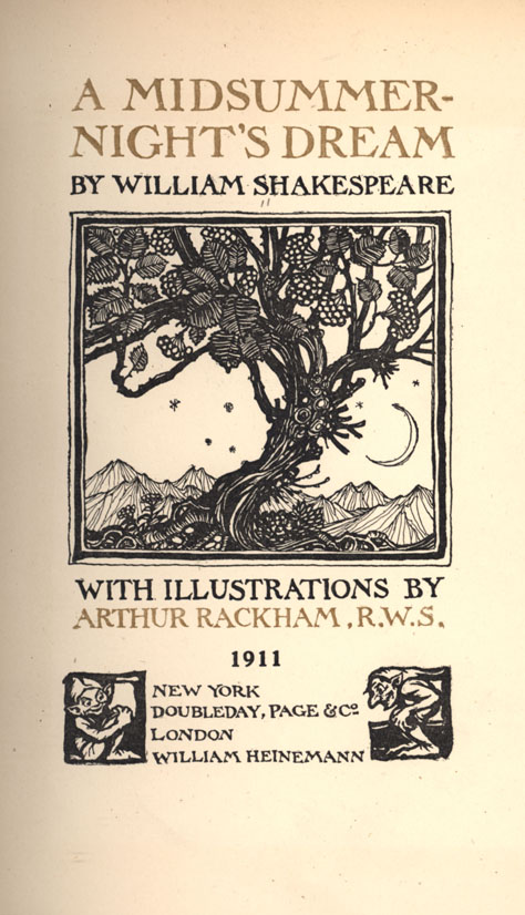 Title Page of A Midsummer Night's Dream