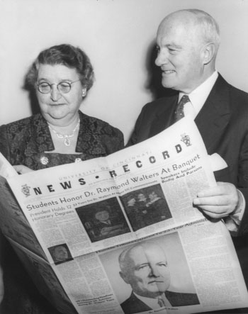 Raymond and Elsie Walters with News Record