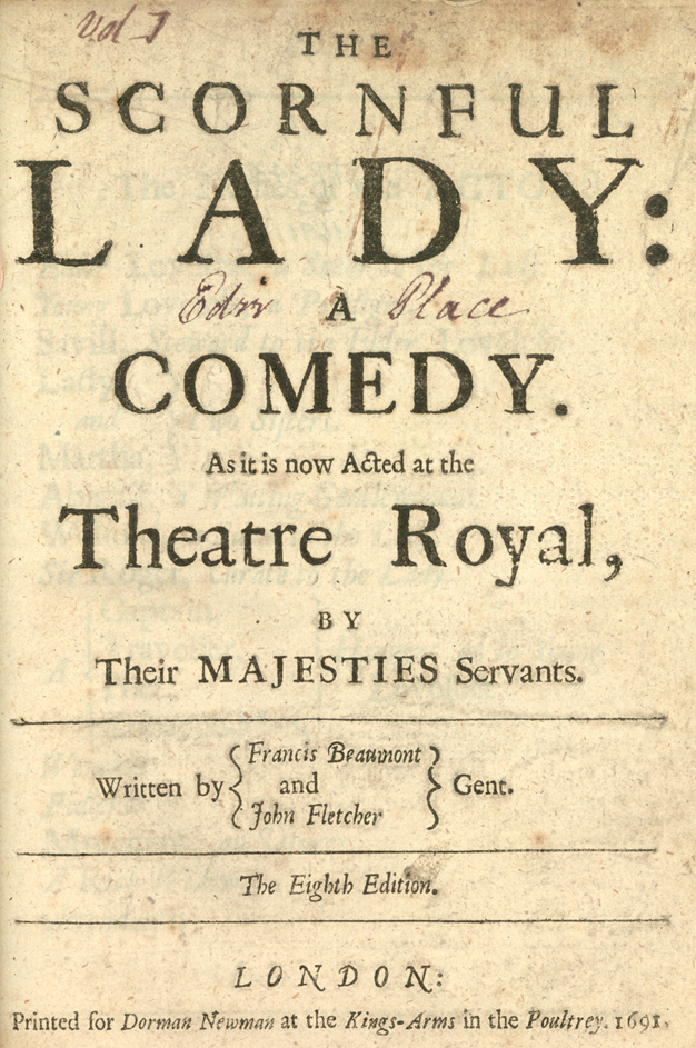 The Scornful Lady Title Page