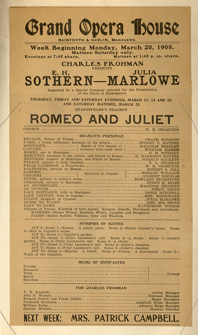 Romeo and Juliet Playbill
