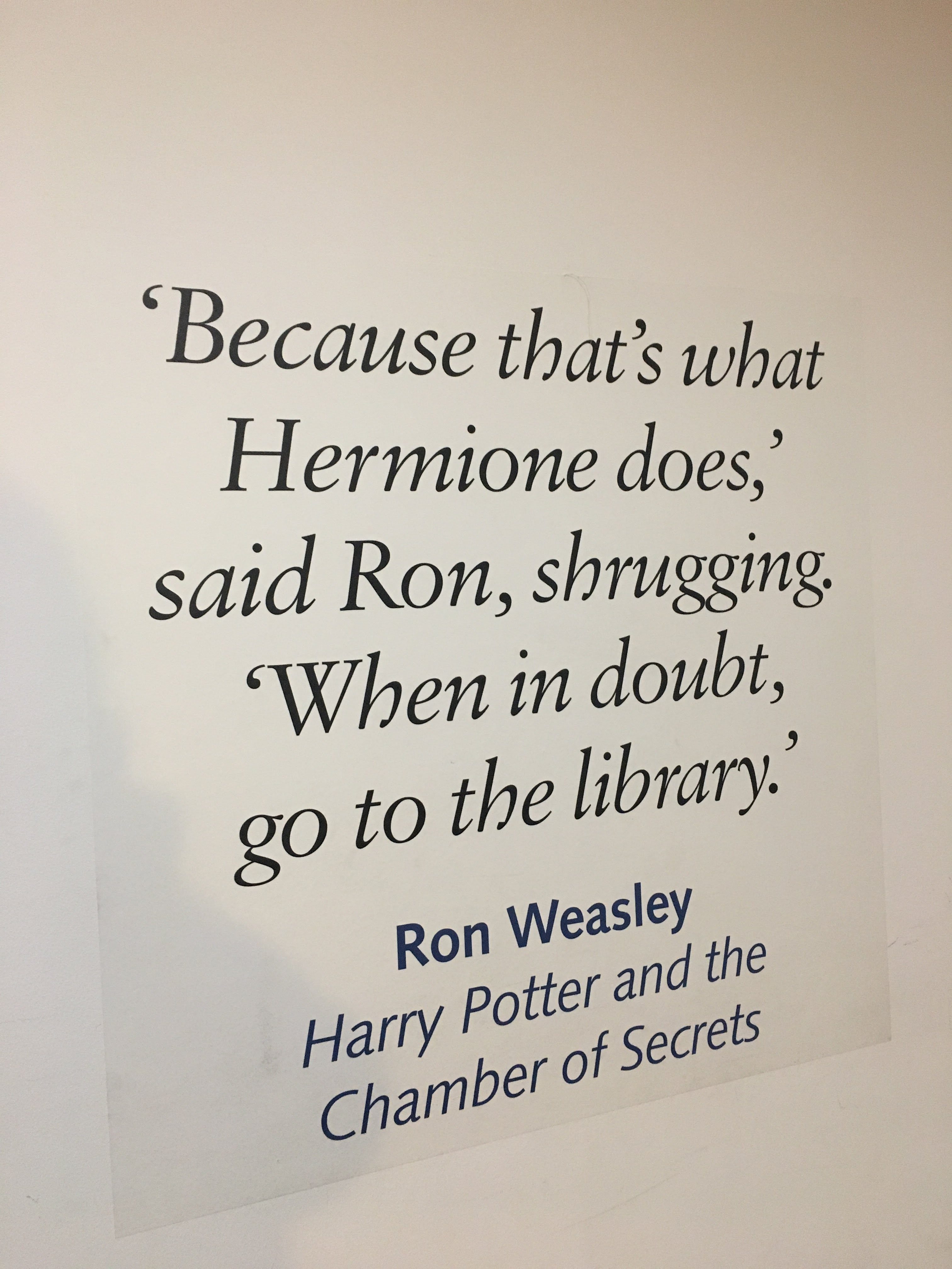 Ron Weasley quote on a wall