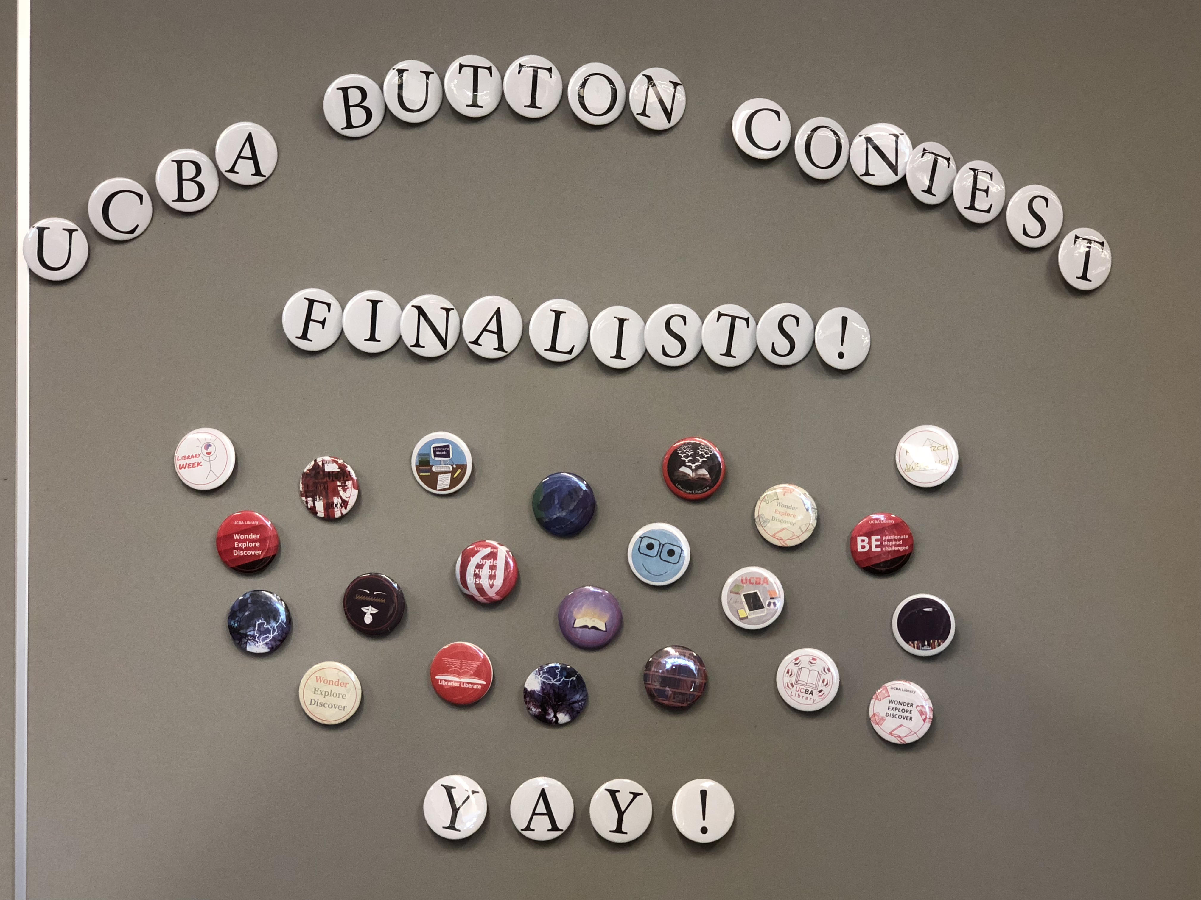 Button Contest Finalists on display