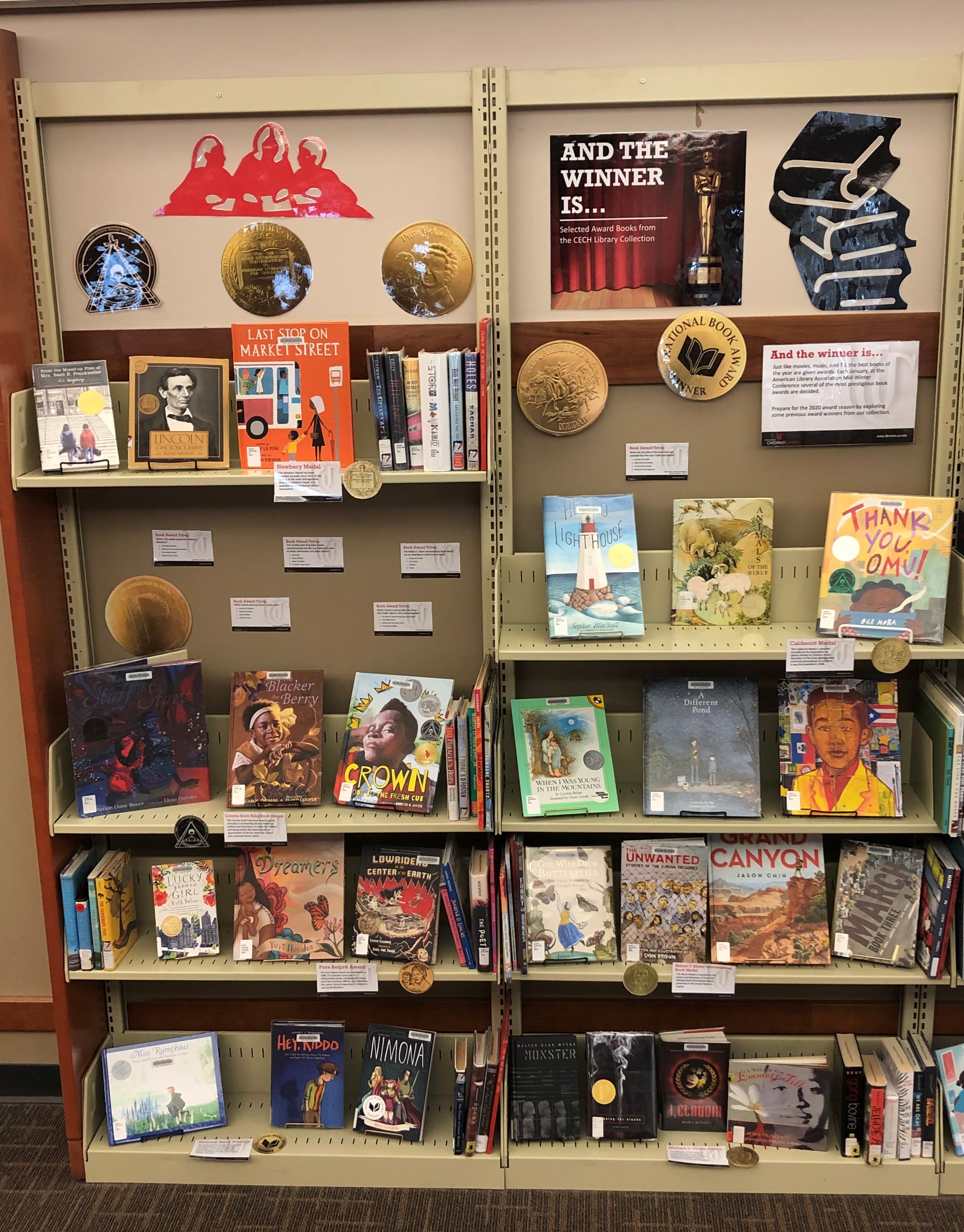 display of award winning children's books