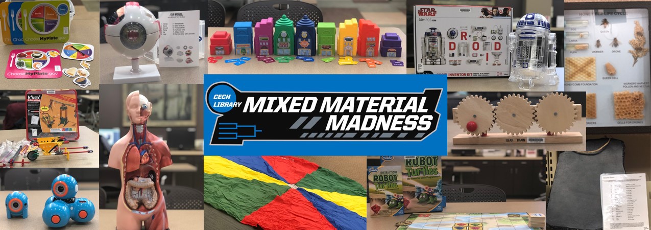 Image collage of educational mixed materials