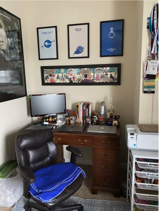 Kellie's home workspace
