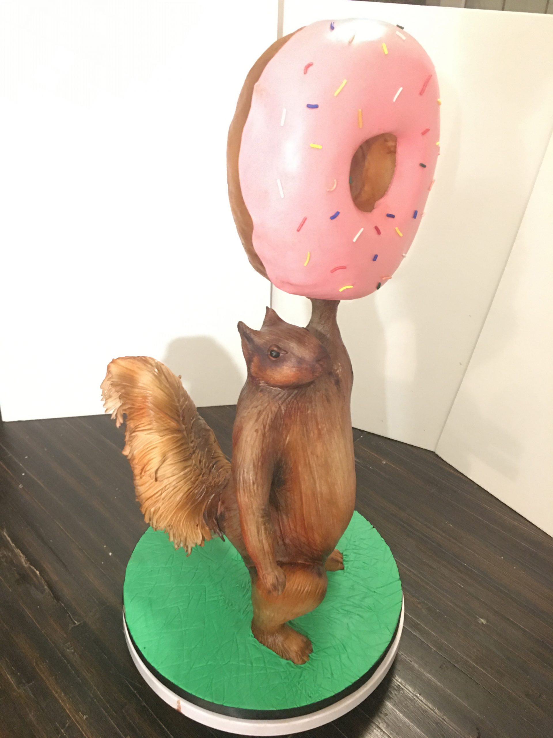 squirrel with donut cake