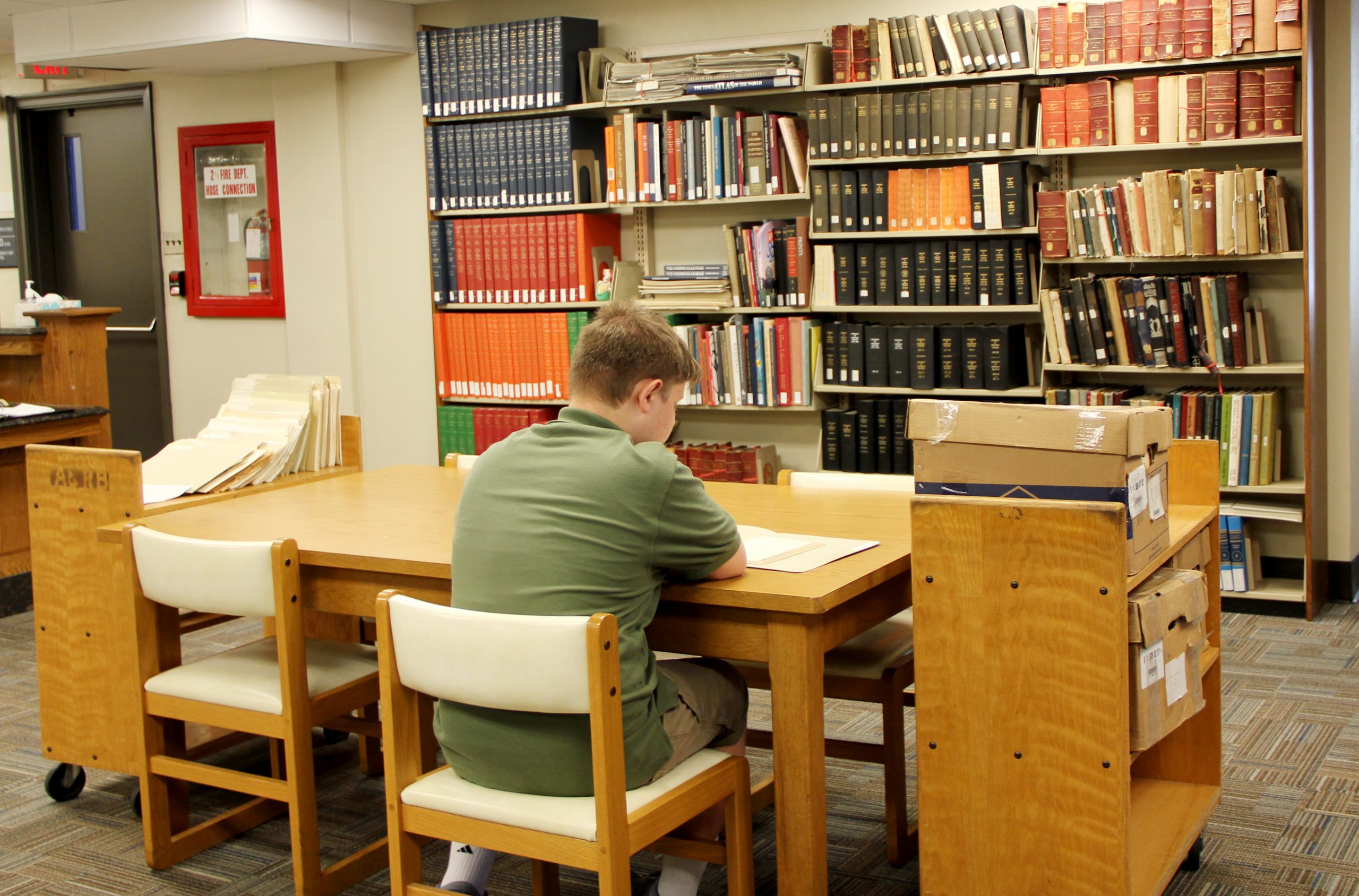 student researching in the archives and rare books library