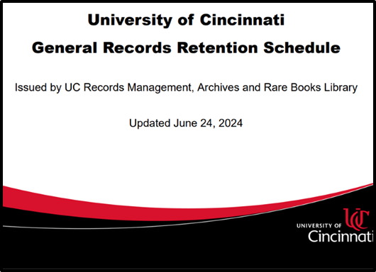 General Records Schedule
Archives and Rare Books Library
Records management