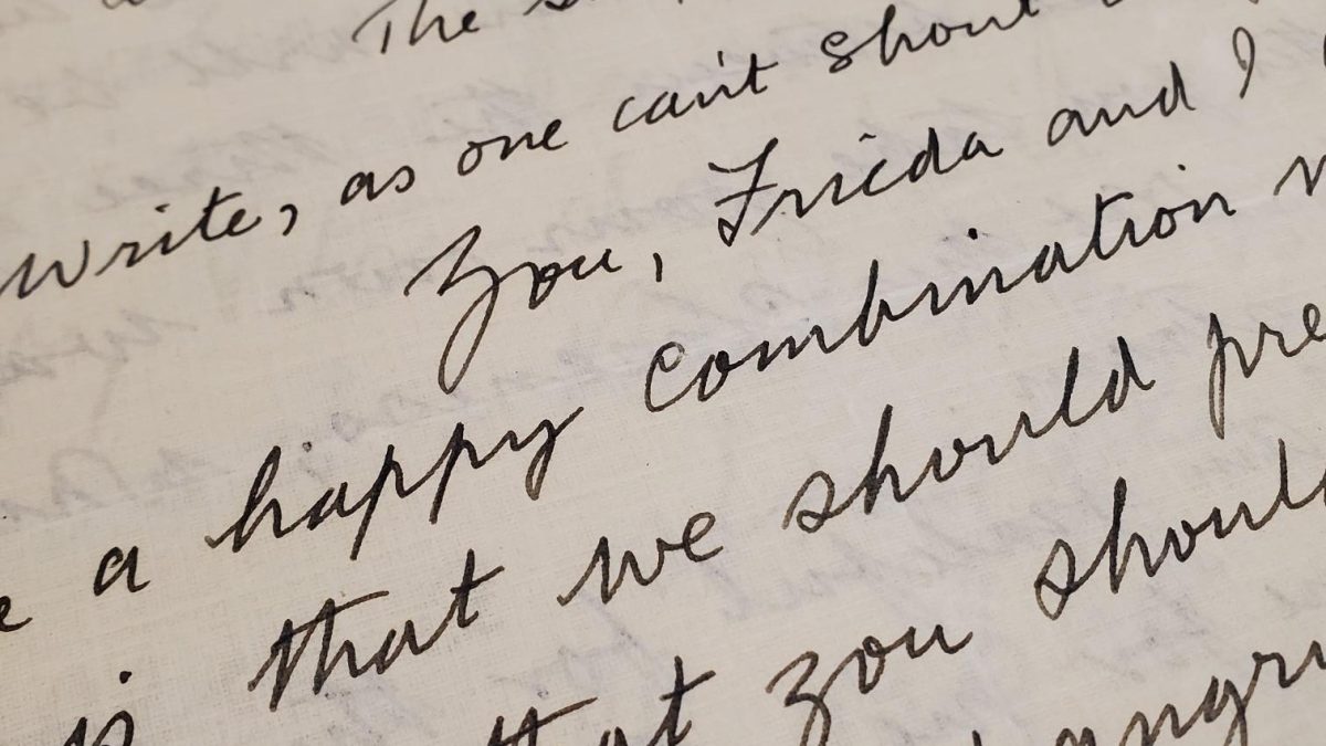 Close up image of a handwritten letter