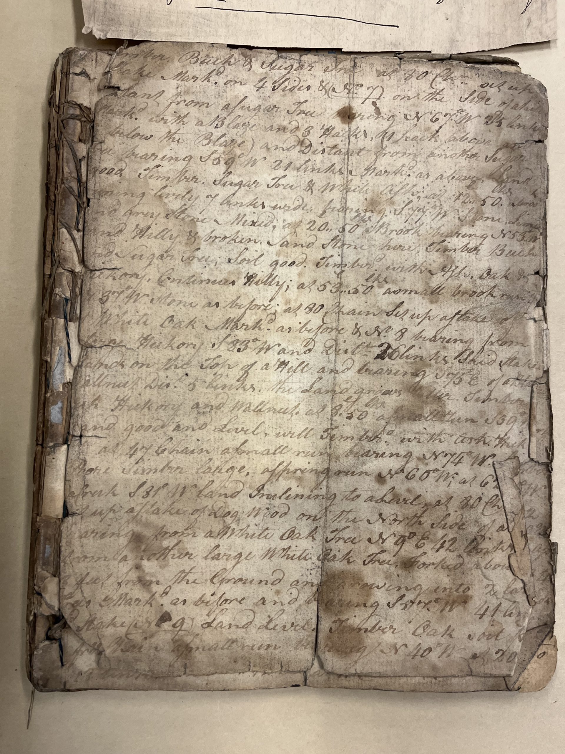 Land Survey notes on territory of the Miami Purchase by John Dunlap 