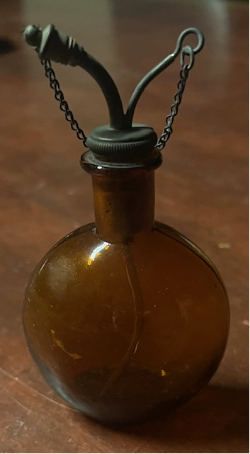 Chloroform dropper bottle utilized administer anesthesia during surgery, circa 1860