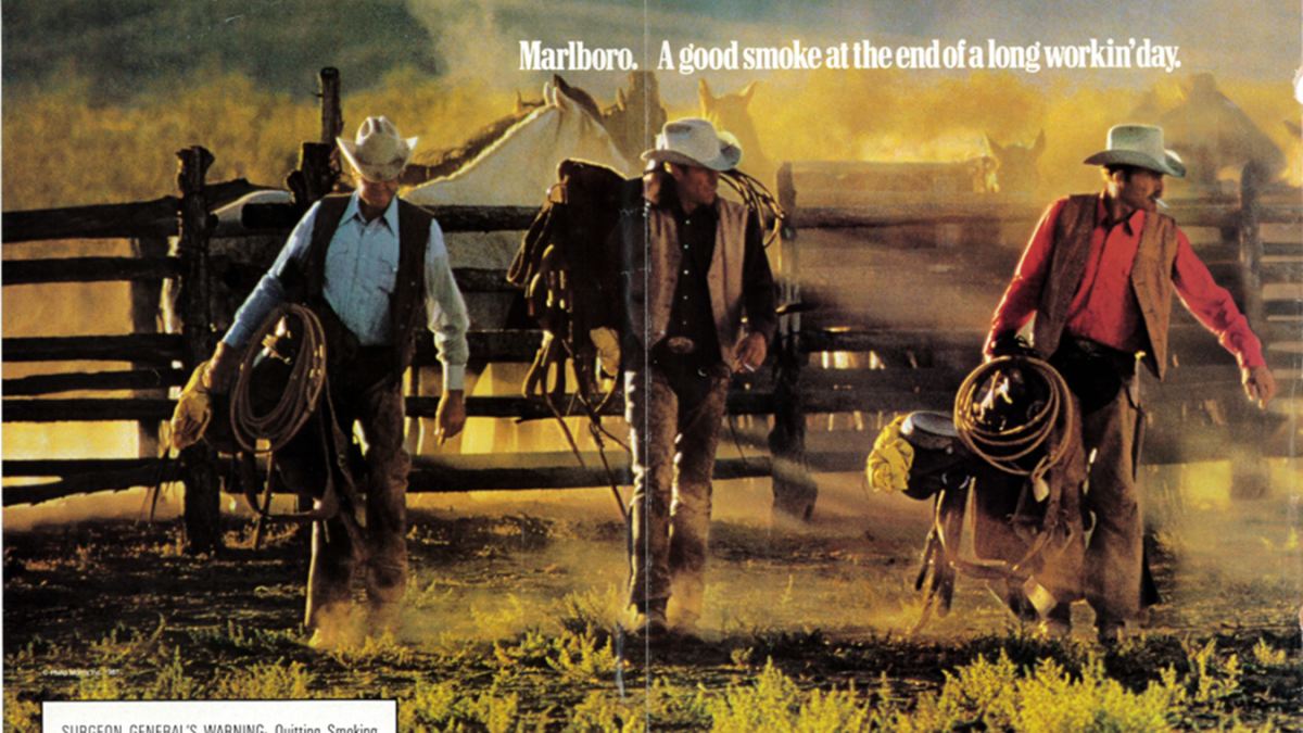 Marlboro. A good smoke at the end of a long workin' day. Lights Kings & 100's Soft 10 mg. "tar", 0.7 mg. nicotine; Kings & 100's & Menthol 16 mg. "tar", 1.0 mg. nicotine average per cigarette Federal Trade Commission Report, February 1985; Lights 100's Box 11 mg. "tar", 0.8 mg. nicotine average per cigarette by Federal Trade Commission method. SURGEON GENERAL'S WARNING: Quitting Smoking Now Greatly Reduces Serious Risks to Your Health. Philip Morris, Inc.