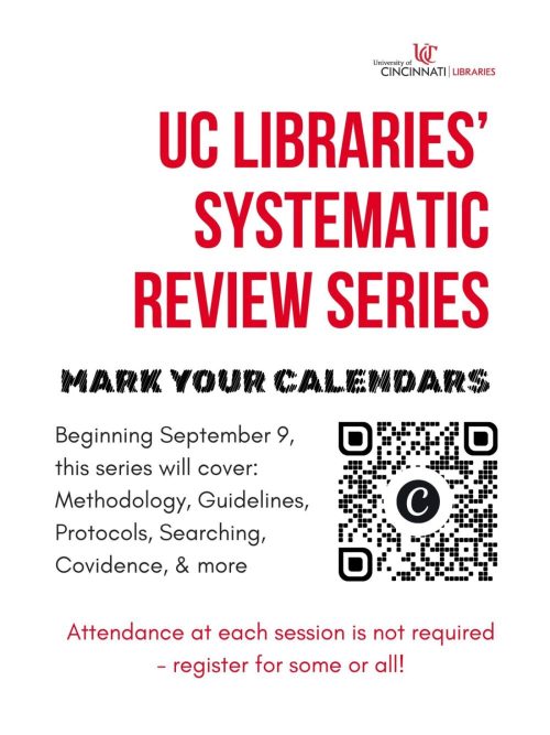 2026 Systematic Review workshop series flyer