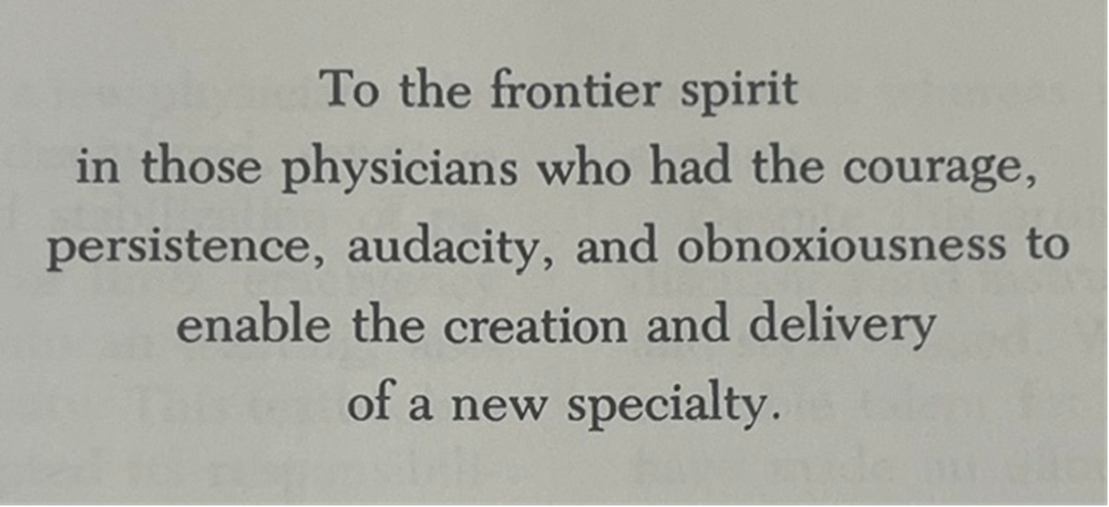 Dedication of Emergency Medicine concepts and clinical practice, 1983.