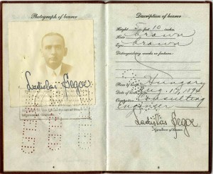 Ladislas Segoe's United States passport, 1928 Author:United States. State Department Description: Includes travel stamps, portrait and physical description of Segoe. Signed by Segoe. Date: 1928