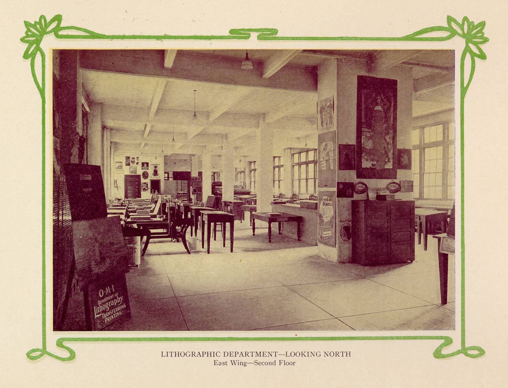 View of classroom where lithography was taught