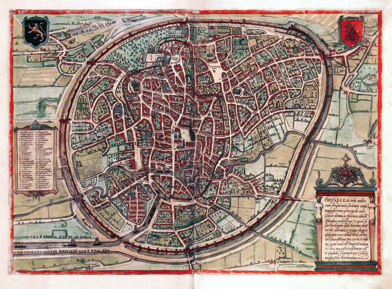 Map of Brussels, 1500s