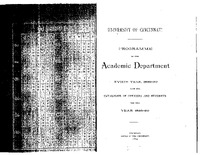 Programme of the University of Cincinnati for the academic year 1889-90