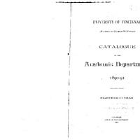 University of Cincinnati Catalogue of the Academic Department (1890-91)