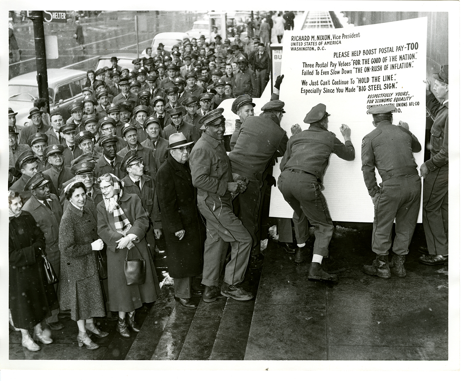 postal workers sign letter to President Richard M. Nixon