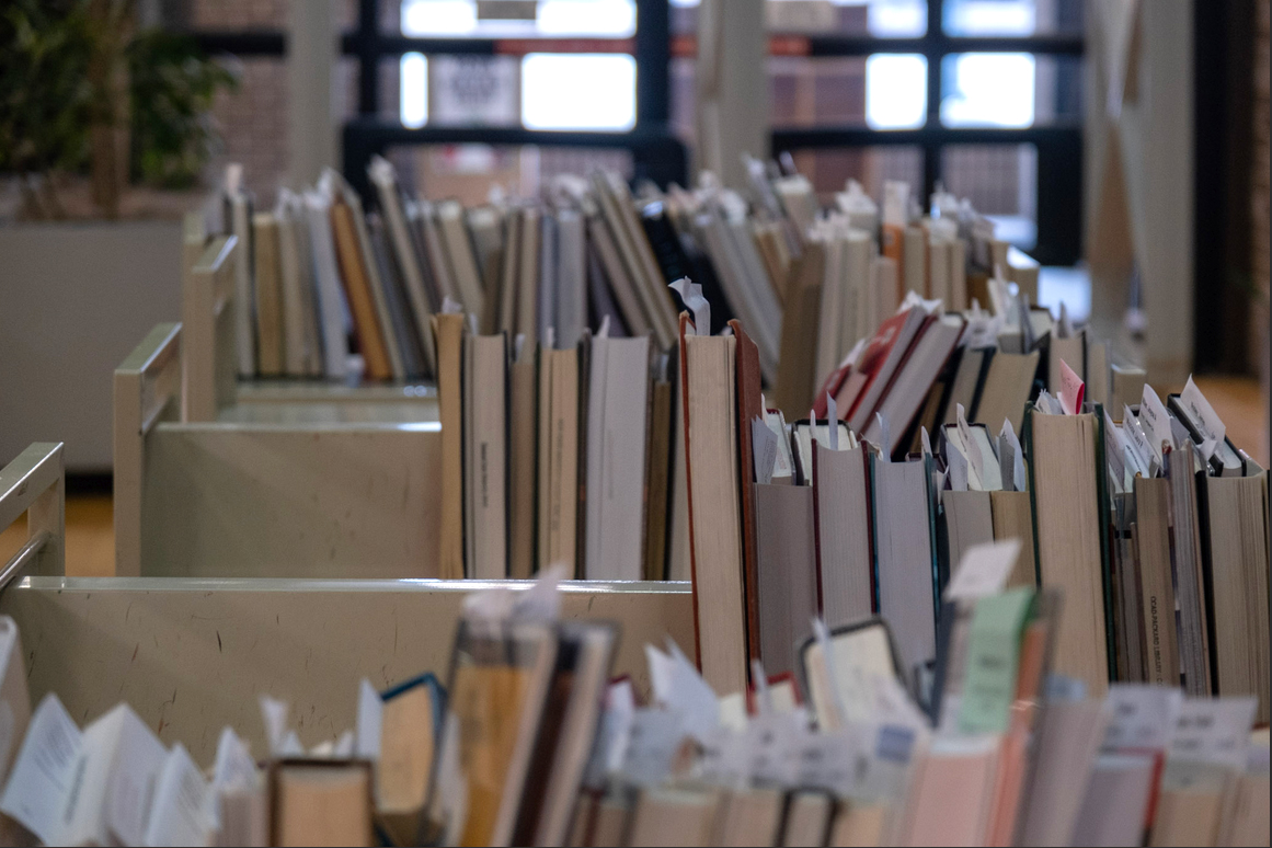 books on a cart