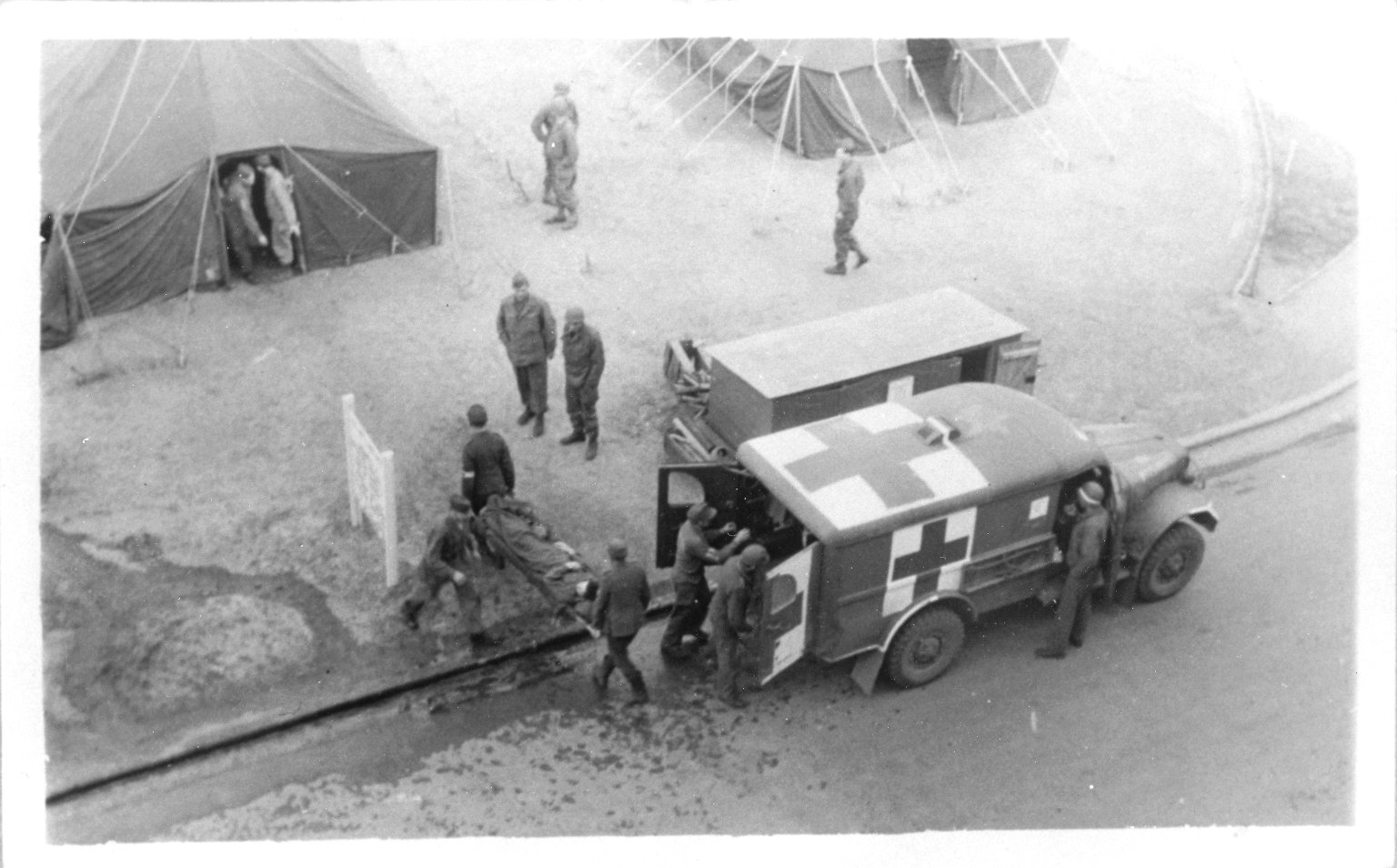 Patient transport from the ambulance into the hospital in Tongres, Belgium.