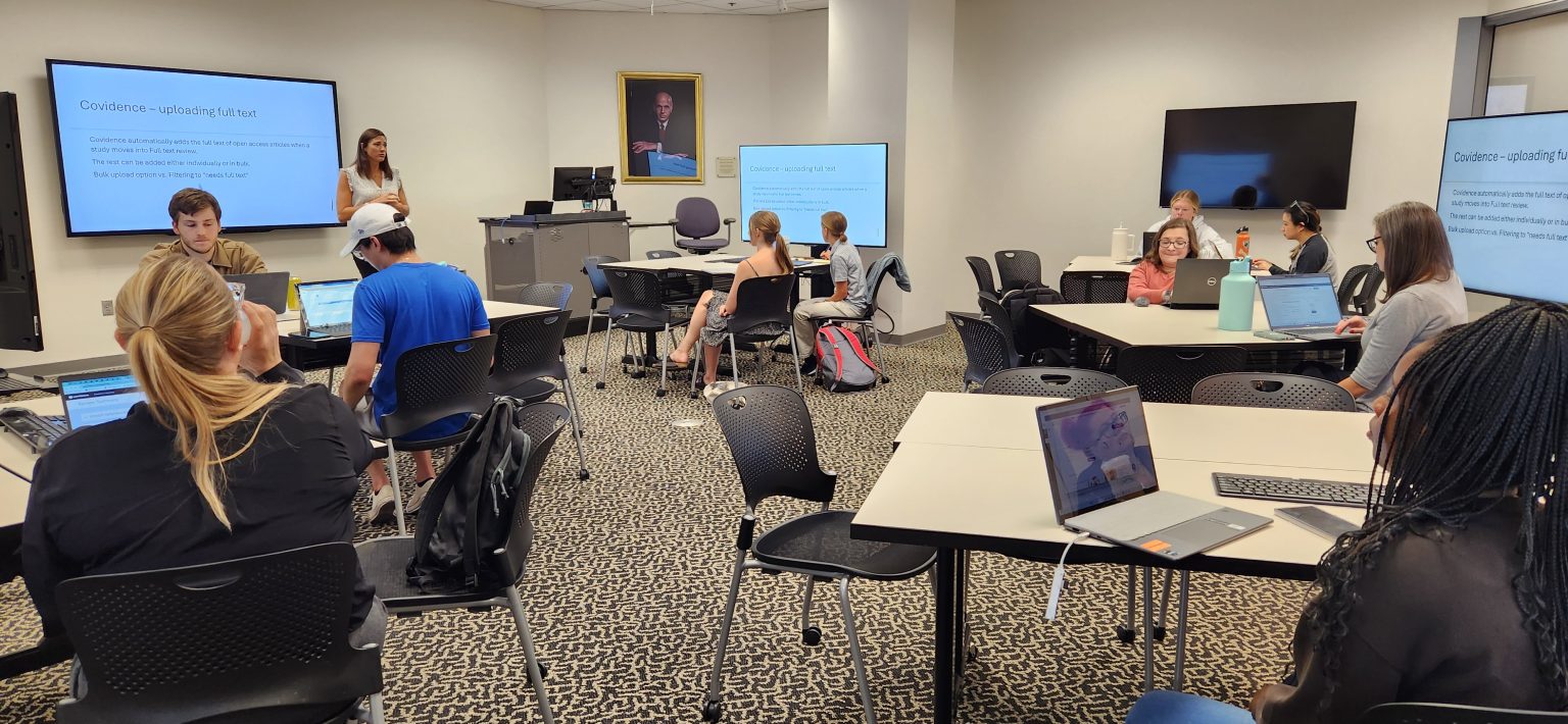 Instruction session in the Health Sciences Library