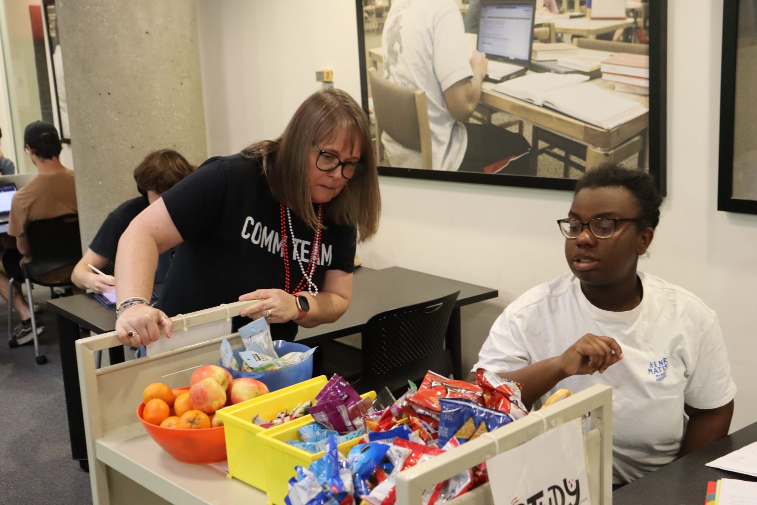 taking snacks to students