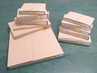 Stack of completed tux boxes.